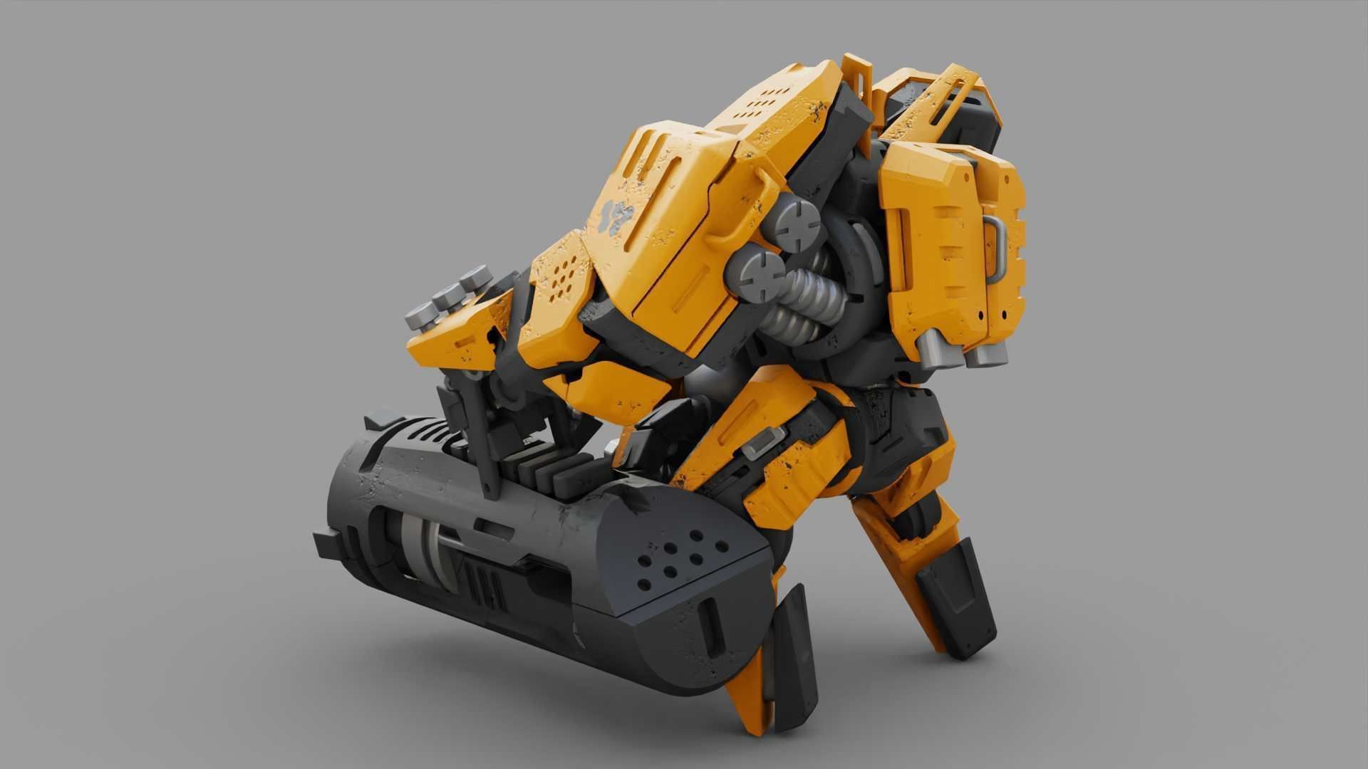 BIOMECH BOT RIGGED 3D model_7