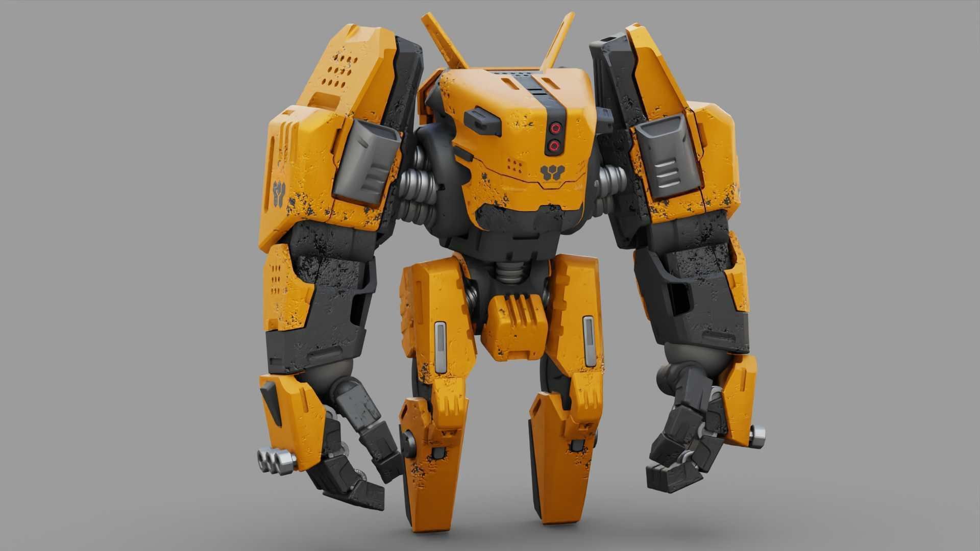 BIOMECH BOT RIGGED 3D model_22