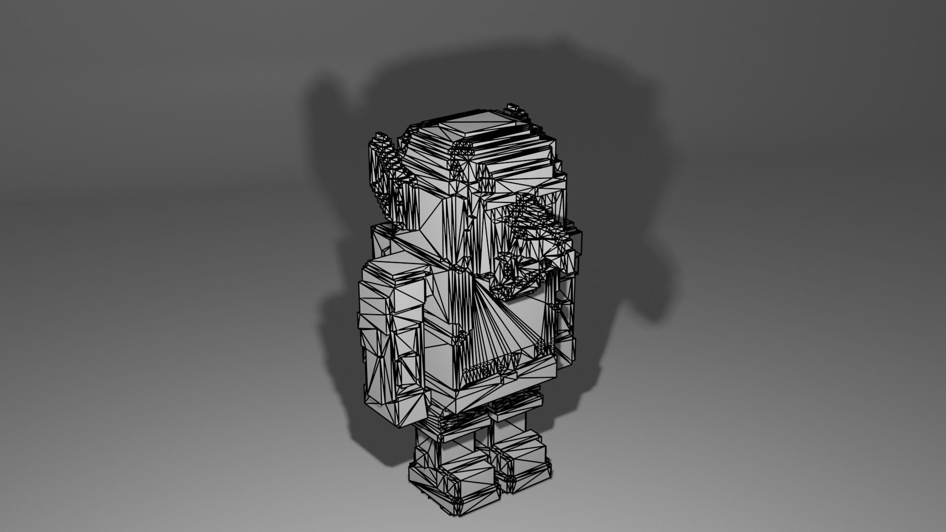 Goblin and Skeleton Halloween Cartoon Voxel  Low-poly 3D model_16