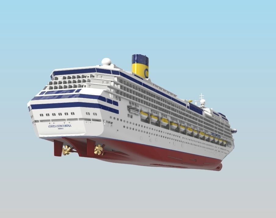 COSTA CONCORDIA cruise ship printable model 3D print model_6