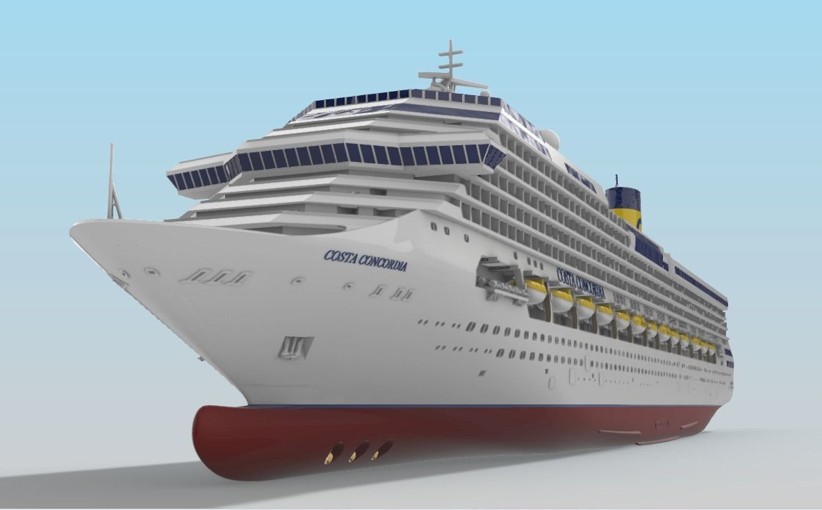 COSTA CONCORDIA cruise ship printable model 3D print model_2