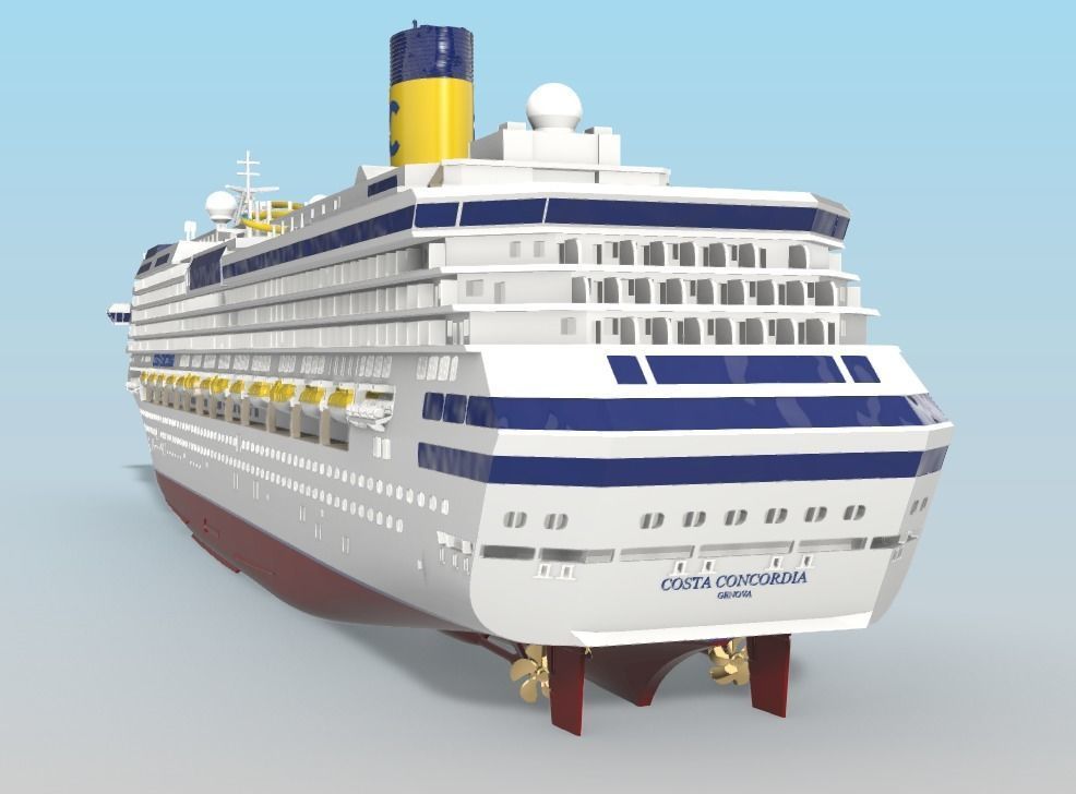 COSTA CONCORDIA cruise ship printable model 3D print model_7