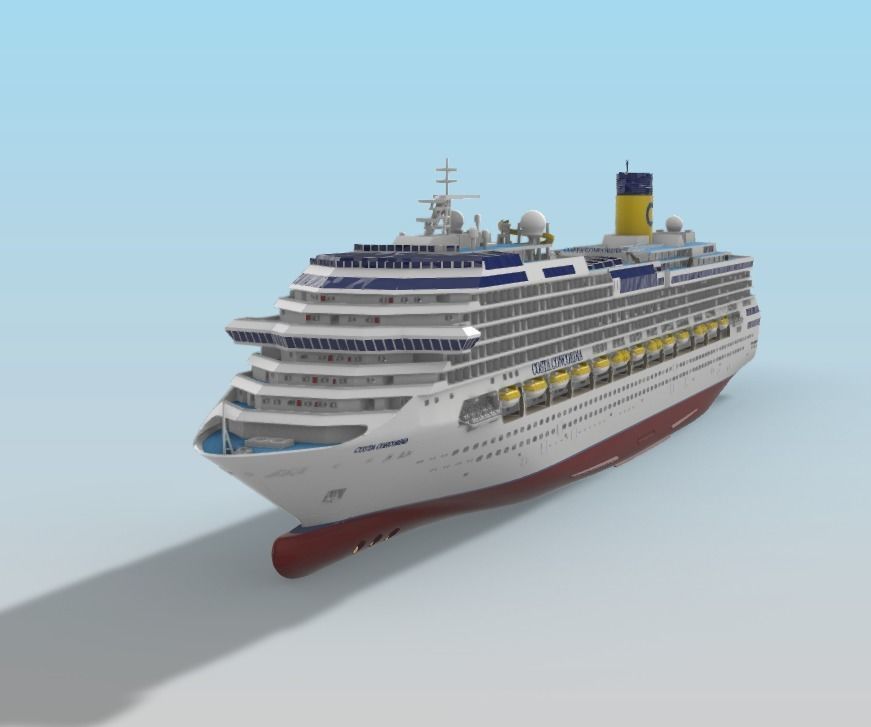 COSTA CONCORDIA cruise ship printable model 3D print model_1