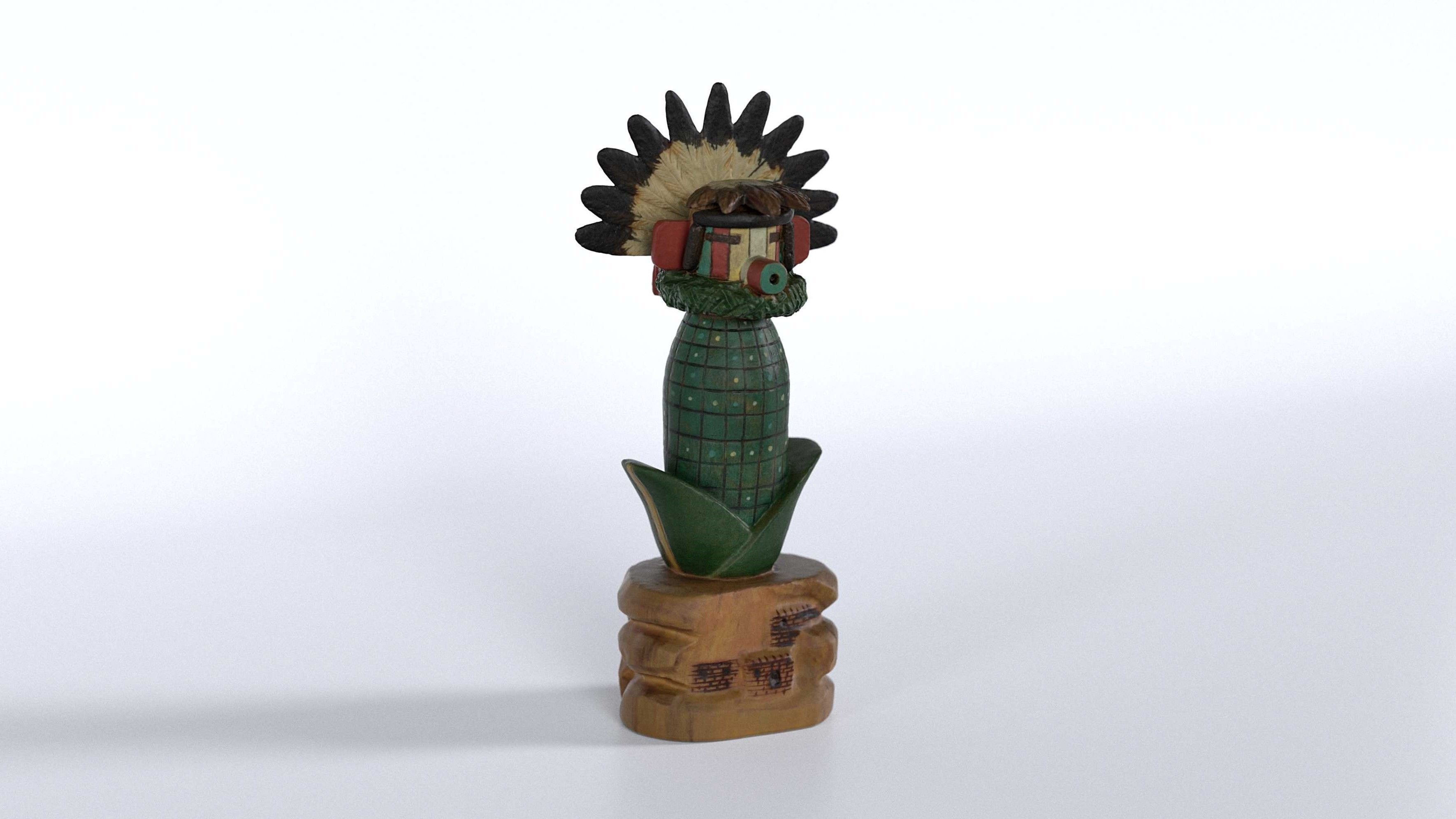 Kachina Doll 001 Low-poly 3D model_4