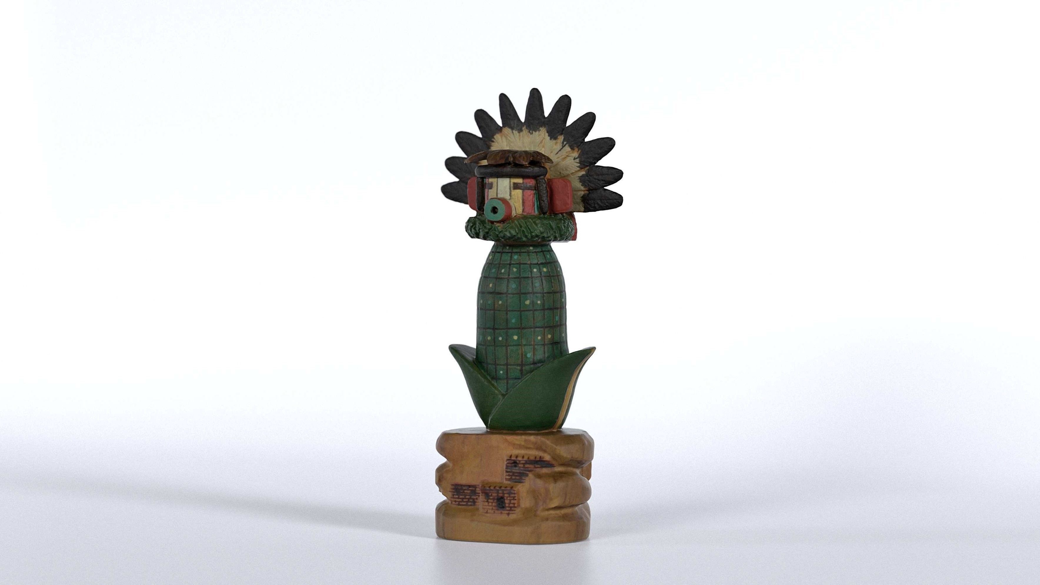 Kachina Doll 001 Low-poly 3D model_2