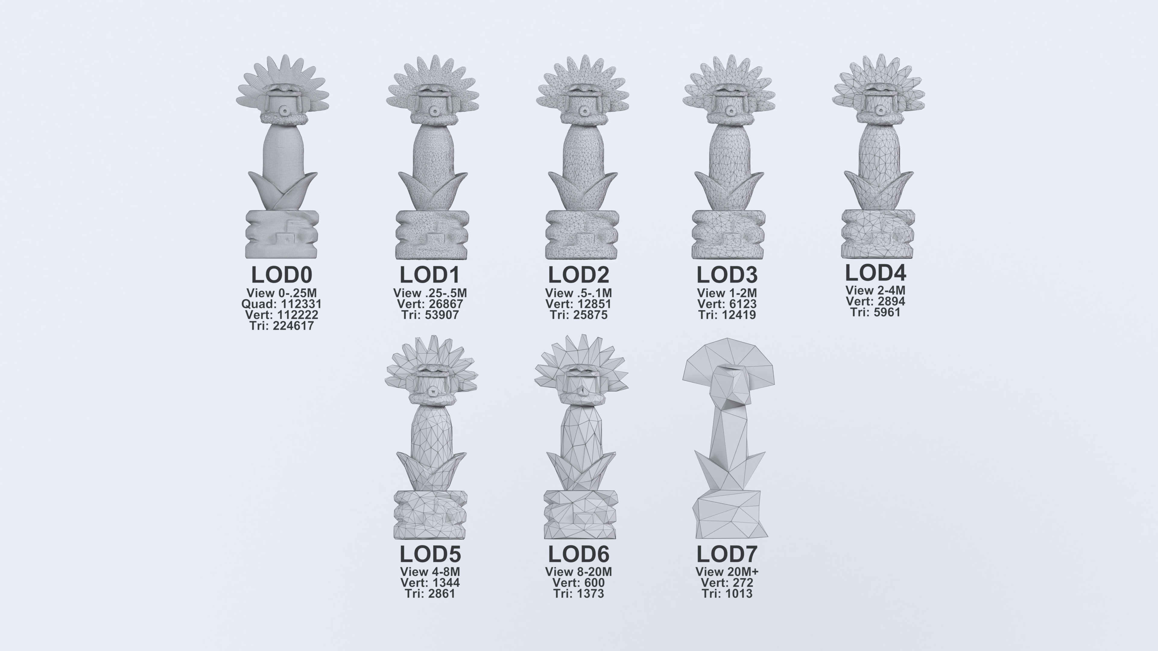 Kachina Doll 001 Low-poly 3D model_6