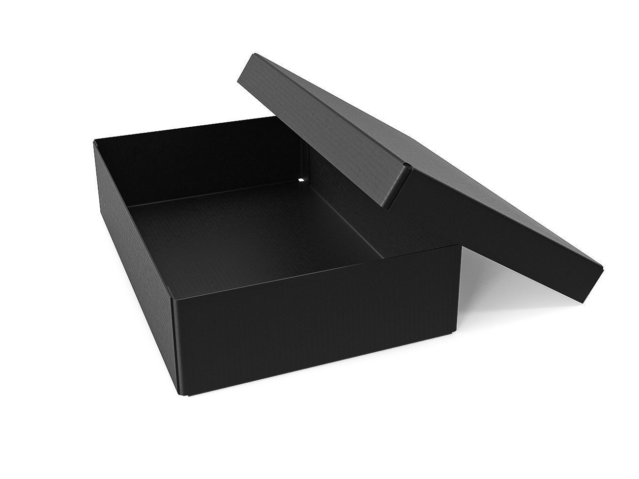 Cardboard box black 06 Low-poly 3D model_1