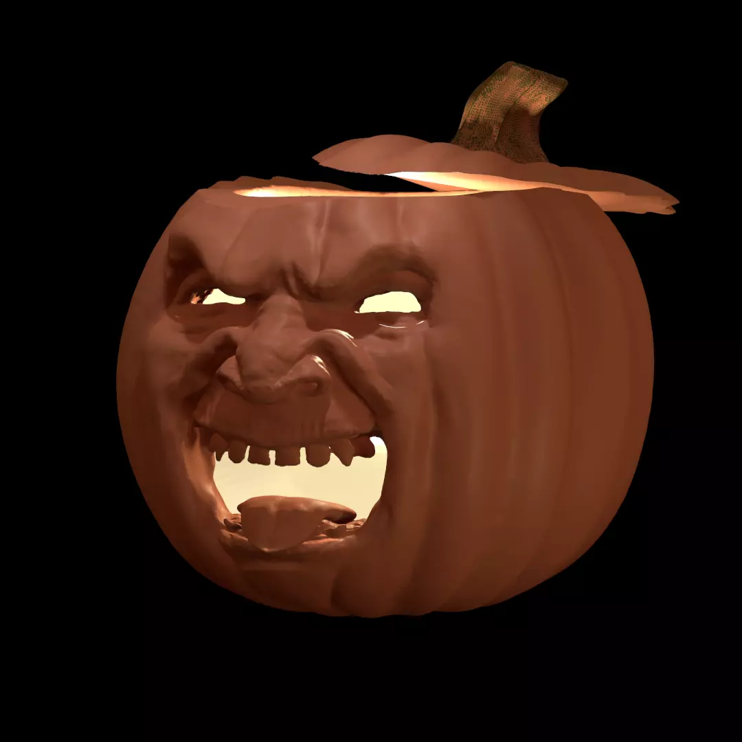 Demon Jack-O-Lantern 3D print model_0