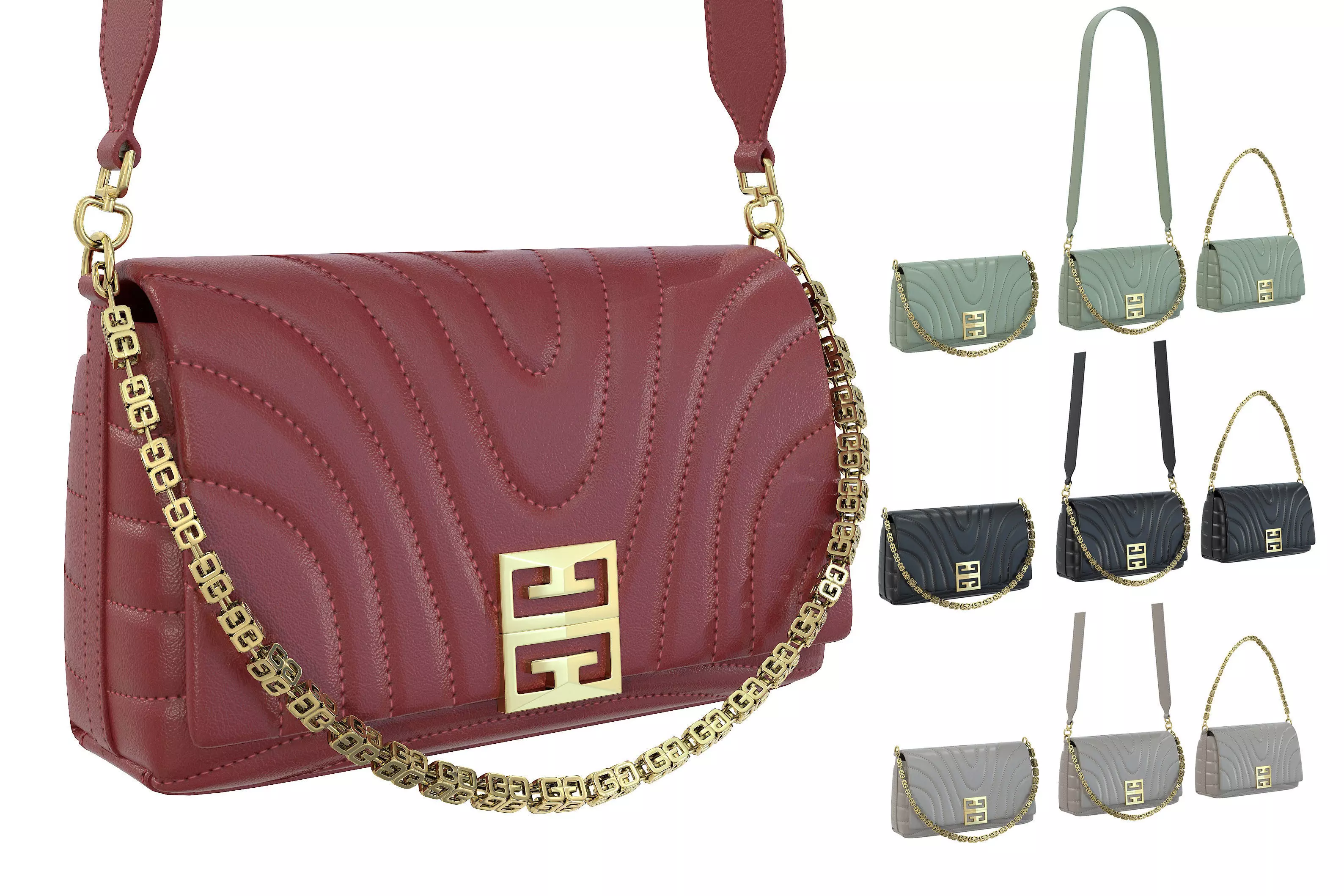 Givenchy Small 4G Soft Bag Low-poly 3D model_0