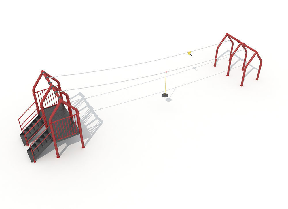 kids outdoor zipline playground for park school 3D model CGTrader