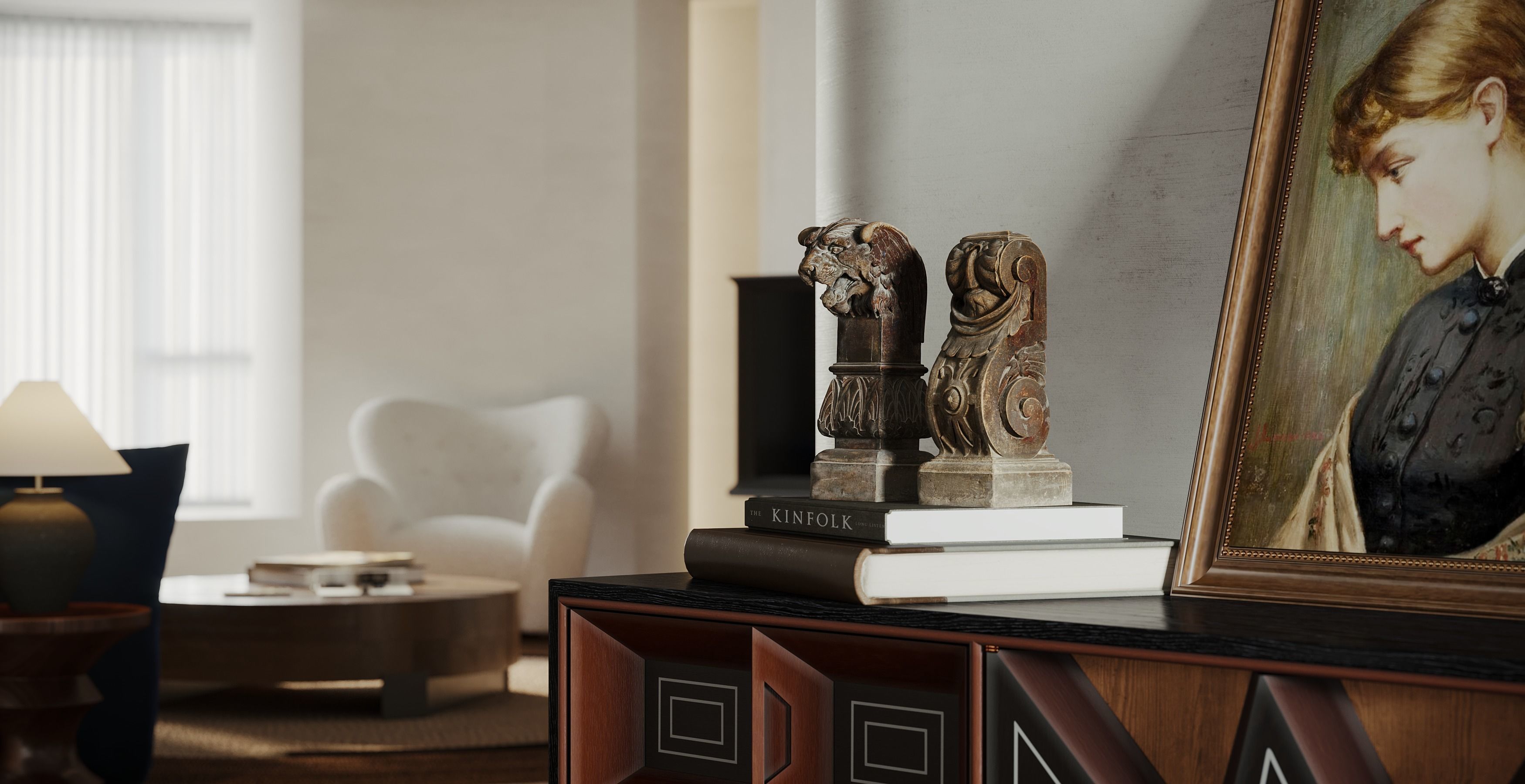 Living Room Interior Scene for 3DMAX and Corona 3D model 3D model_8