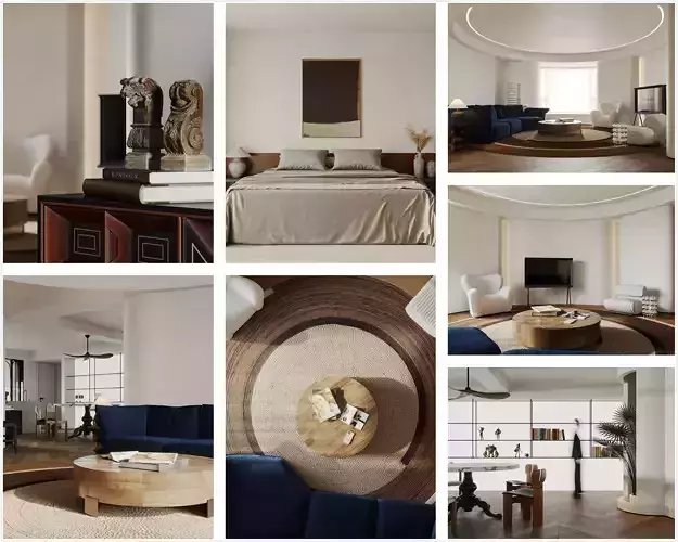 Living Room Interior Scene for 3DMAX and Corona  3D model