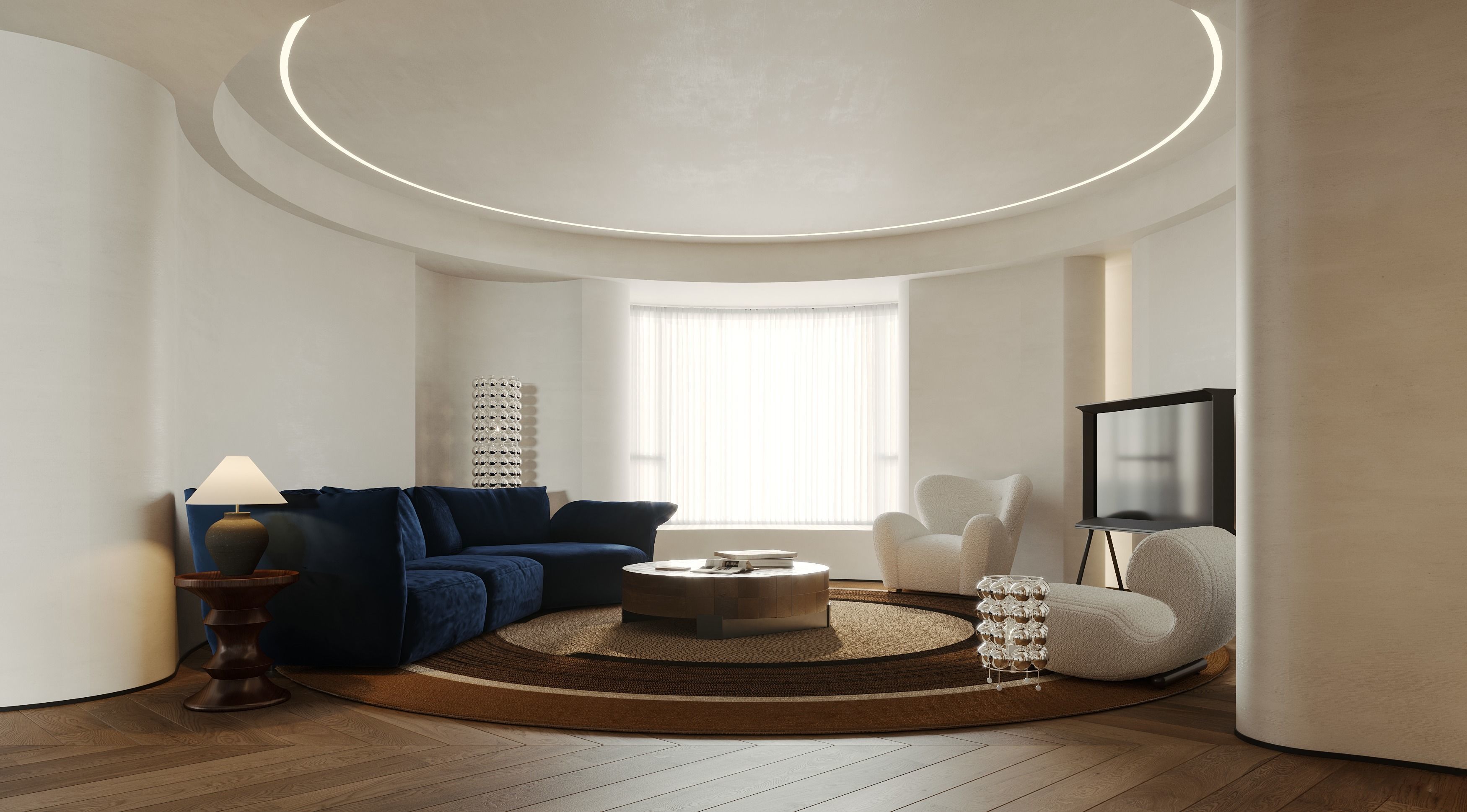 Living Room Interior Scene for 3DMAX and Corona 3D model 3D model_2