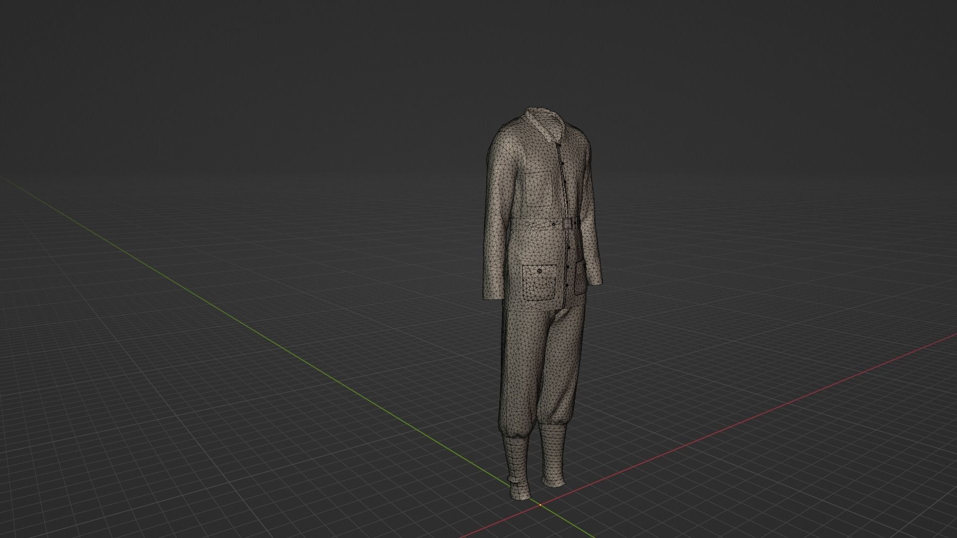 World War II Military Uniform Low-poly 3D model_9