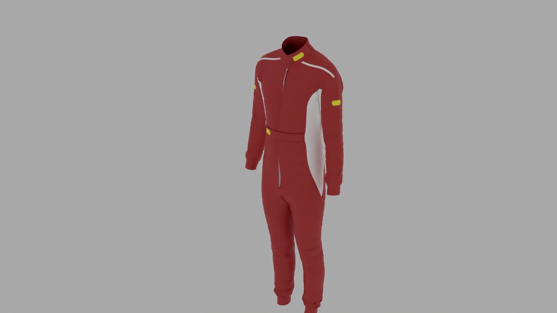 Race Car Driver Costume Low-poly 3D model_4