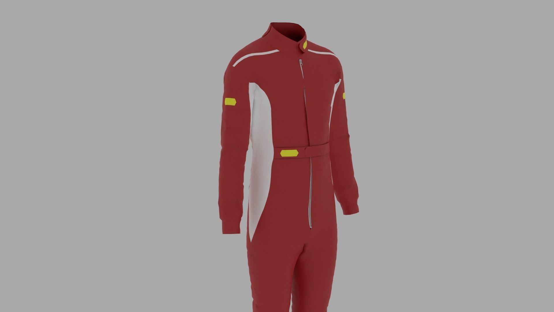 Race Car Driver Costume Low-poly 3D model_6