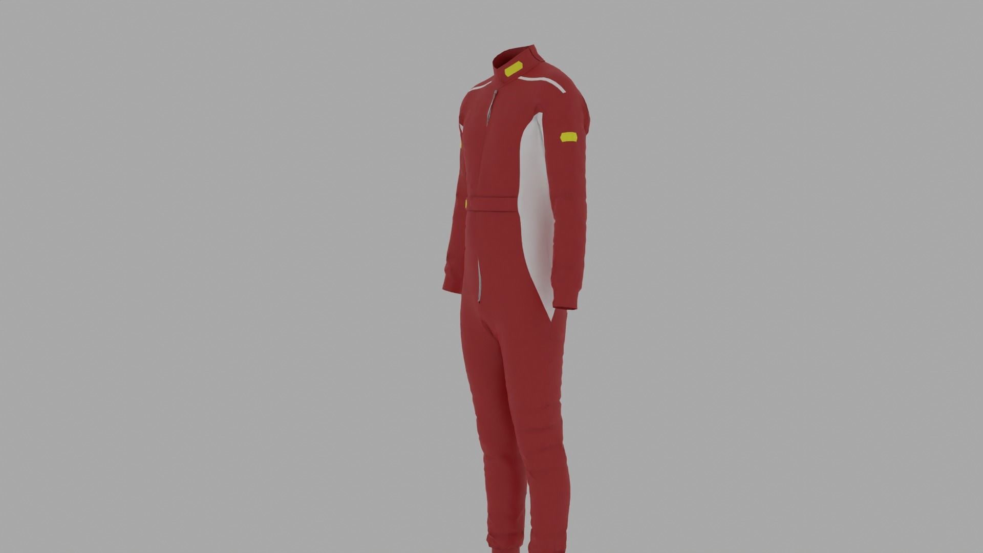 Race Car Driver Costume Low-poly 3D model_7