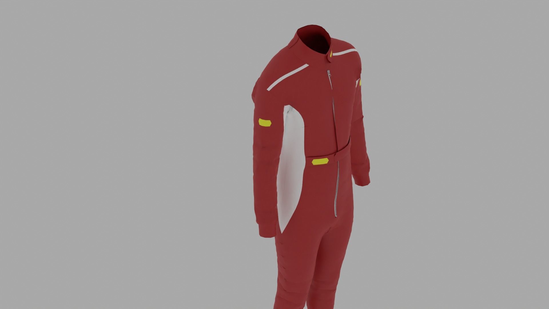 Race Car Driver Costume Low-poly 3D model_5