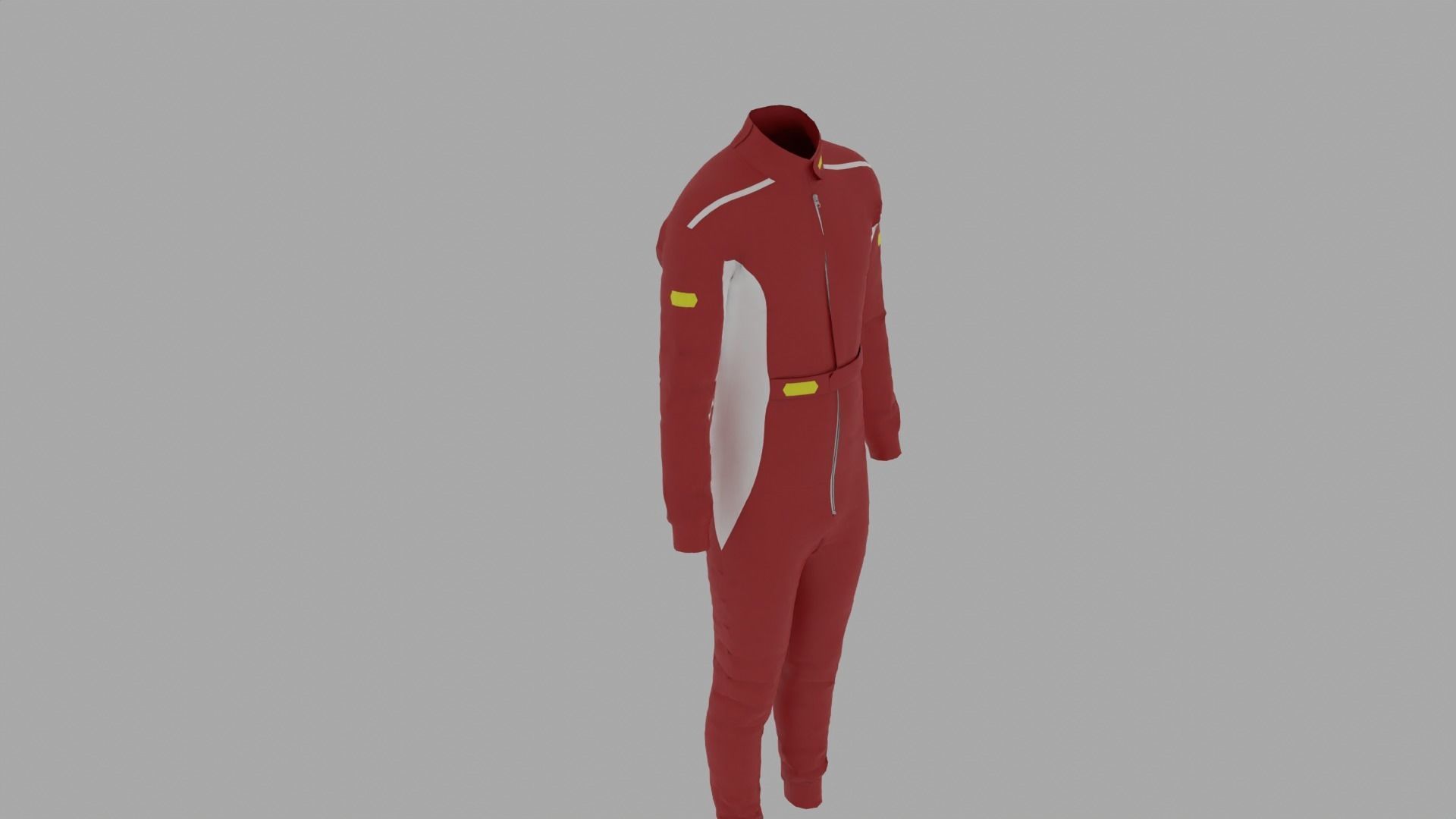 Race Car Driver Costume Low-poly 3D model_8