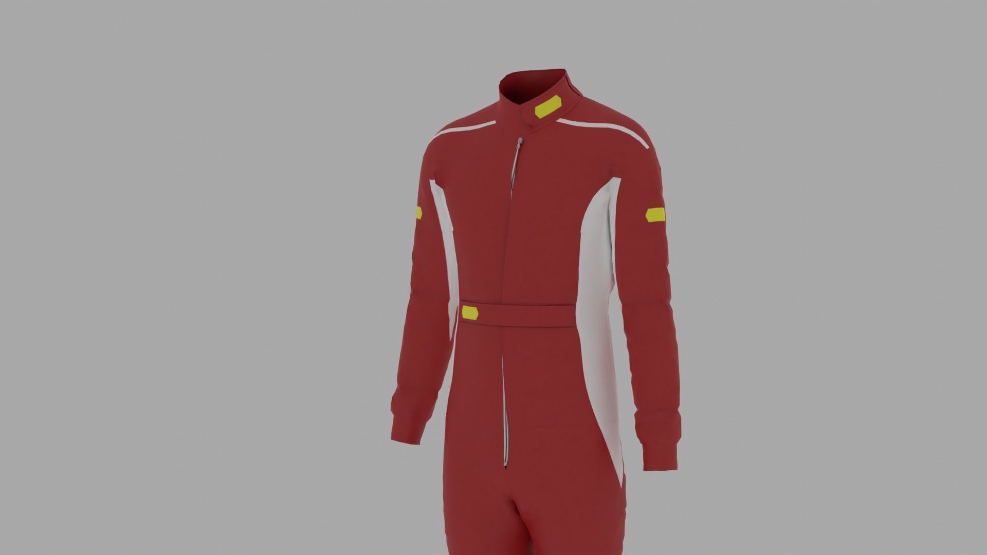 Race Car Driver Costume Low-poly 3D model_2