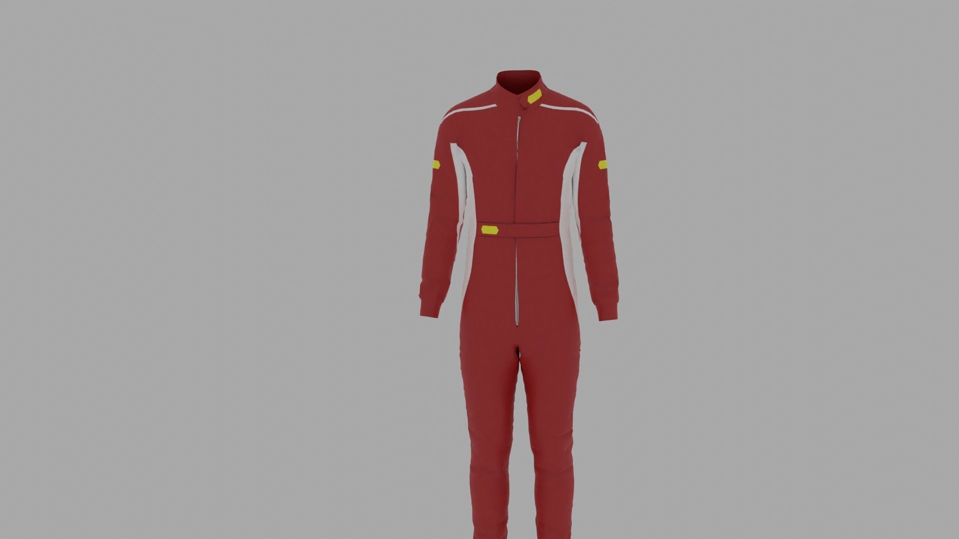 Race Car Driver Costume Low-poly 3D model_3