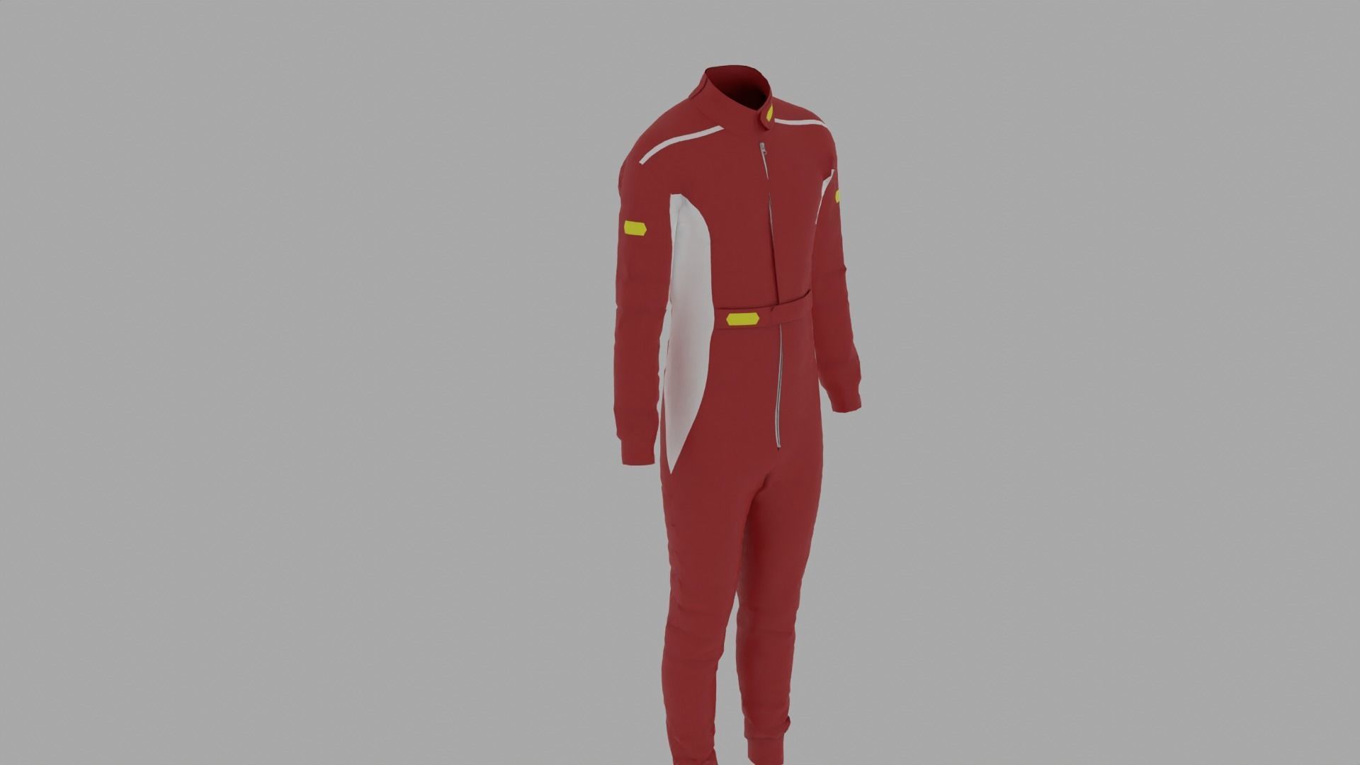 Race Car Driver Costume Low-poly 3D model_1