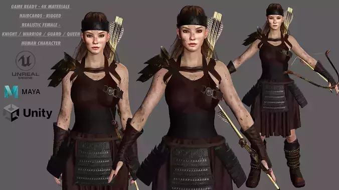 AAA 3D FANTASY FEMALE WARRIOR - VIKING CHARACTER