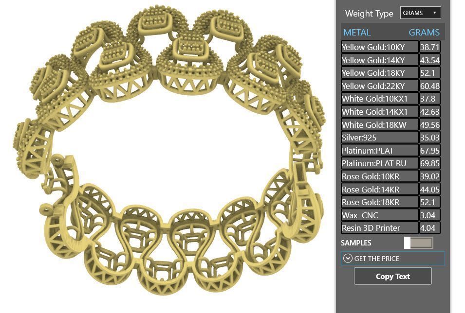 ANTICLASTIC CASTABLE DIAMOND BRACELET 3D print model_8