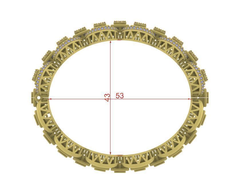 ANTICLASTIC CASTABLE DIAMOND BRACELET 3D print model_5