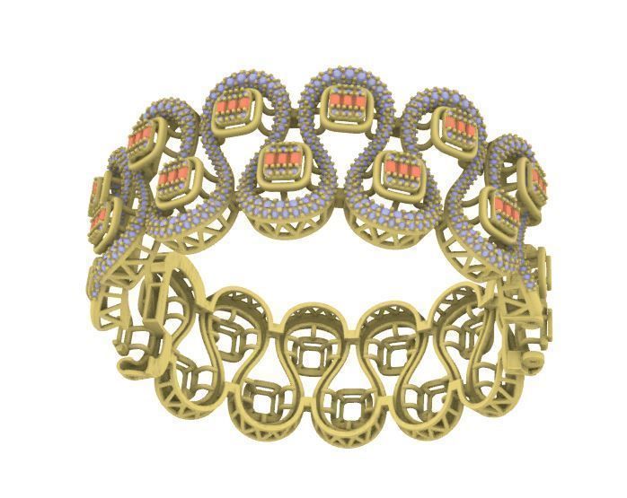 ANTICLASTIC CASTABLE DIAMOND BRACELET 3D print model_4