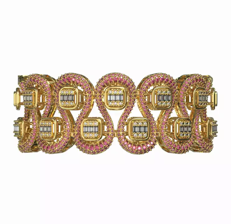 ANTICLASTIC CASTABLE DIAMOND BRACELET 3D print model_0