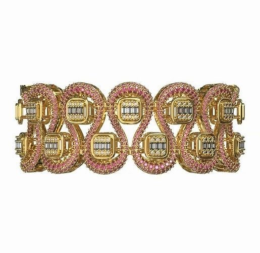ANTICLASTIC CASTABLE DIAMOND BRACELET 3D print model