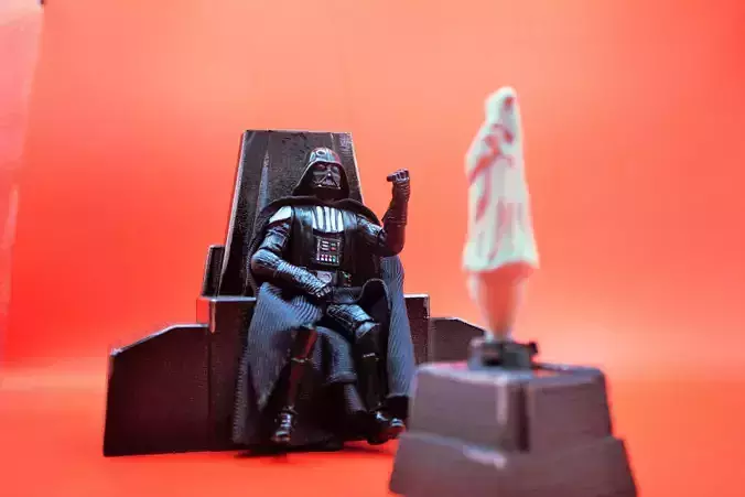 Darth vader throne and hologram sidious 3D print model