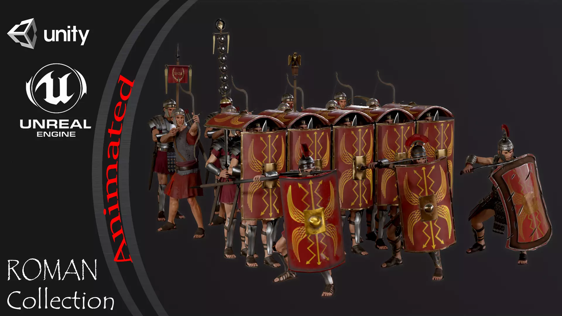 Roman Collection group of soldiers with helmets and shields _0