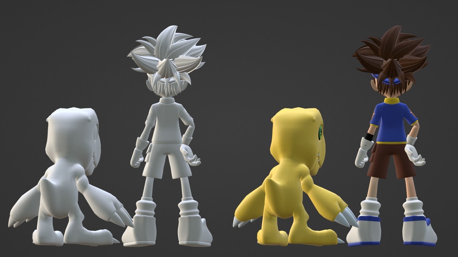 Taichi and Agumon - Digimon 3D model_18