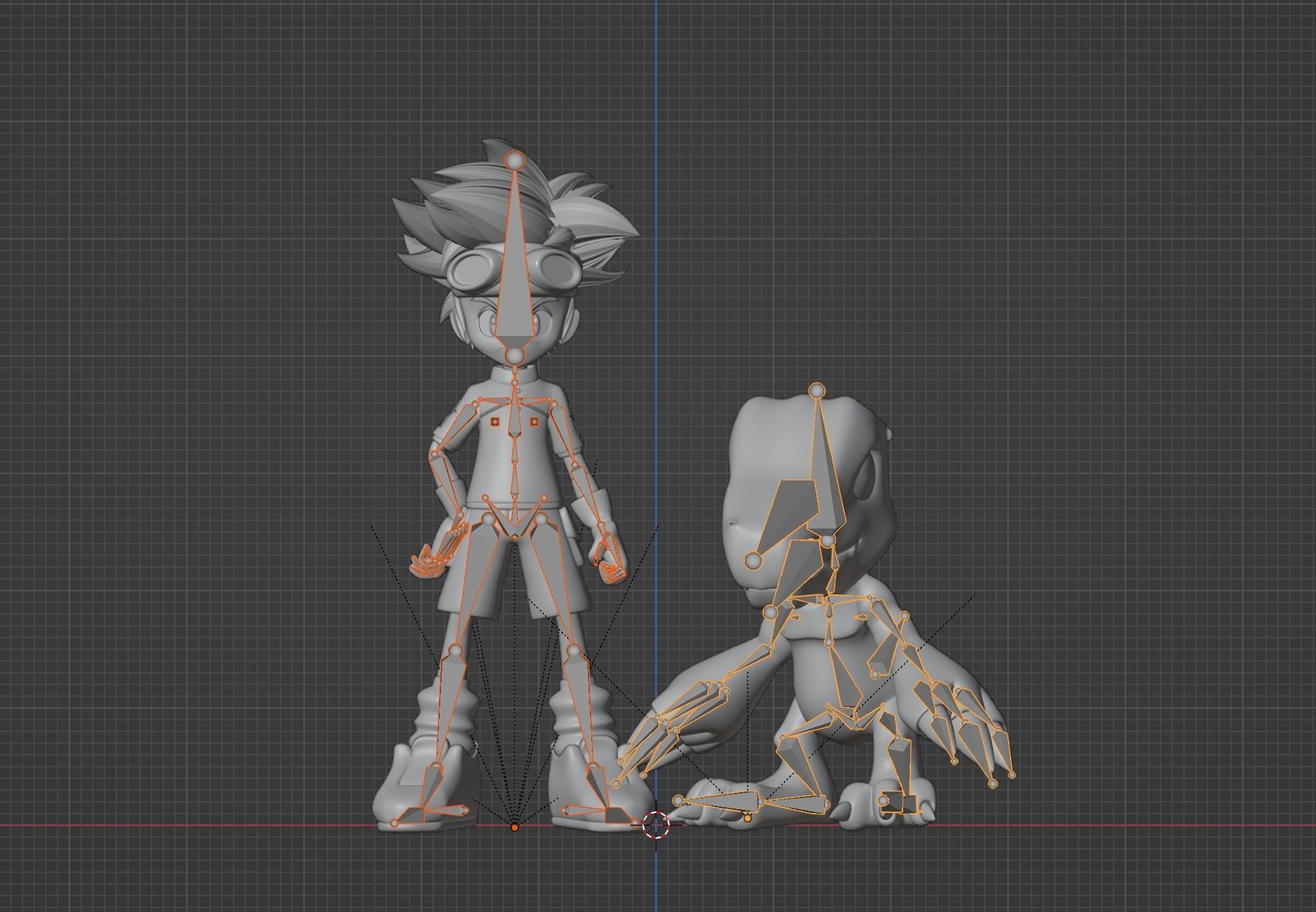 Taichi and Agumon - Digimon 3D model_15
