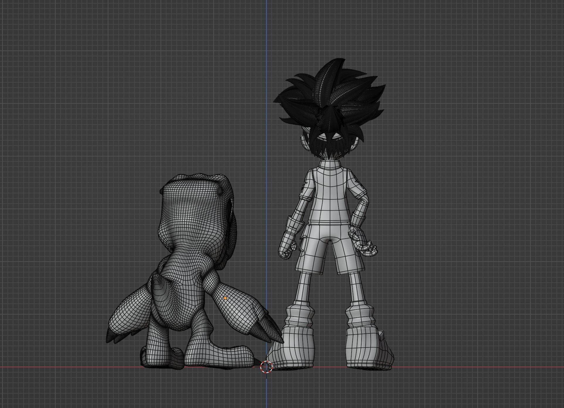 Taichi and Agumon - Digimon 3D model_13