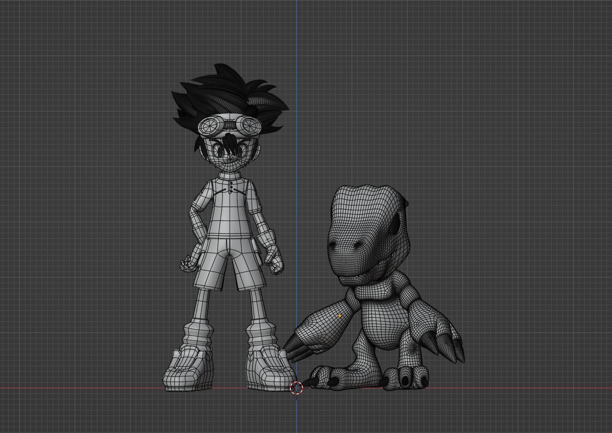 Taichi and Agumon - Digimon 3D model_11