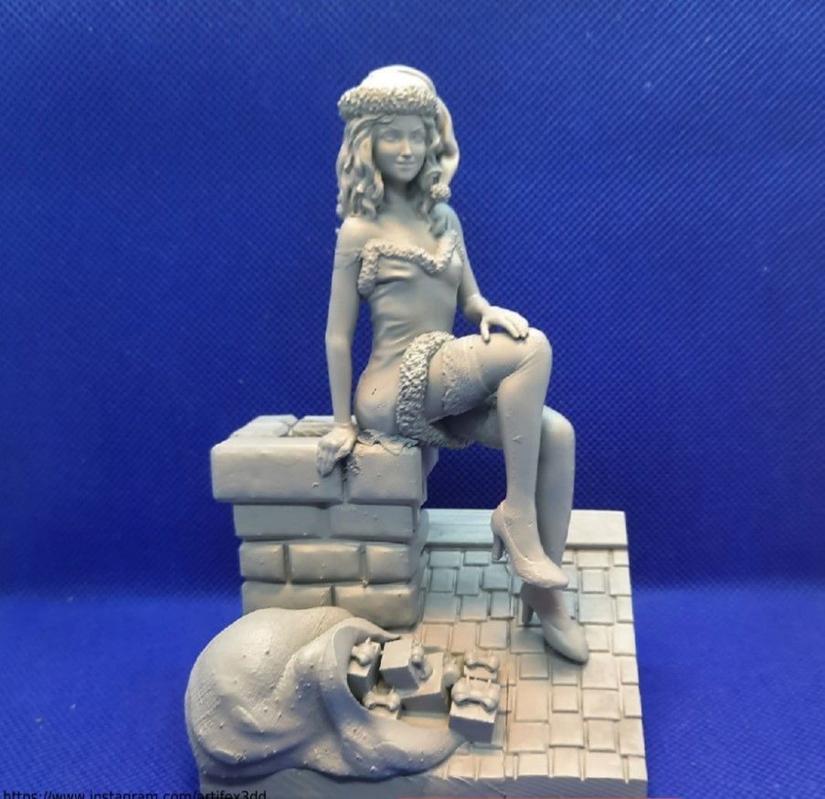 snow maiden pin up 3D print model_14