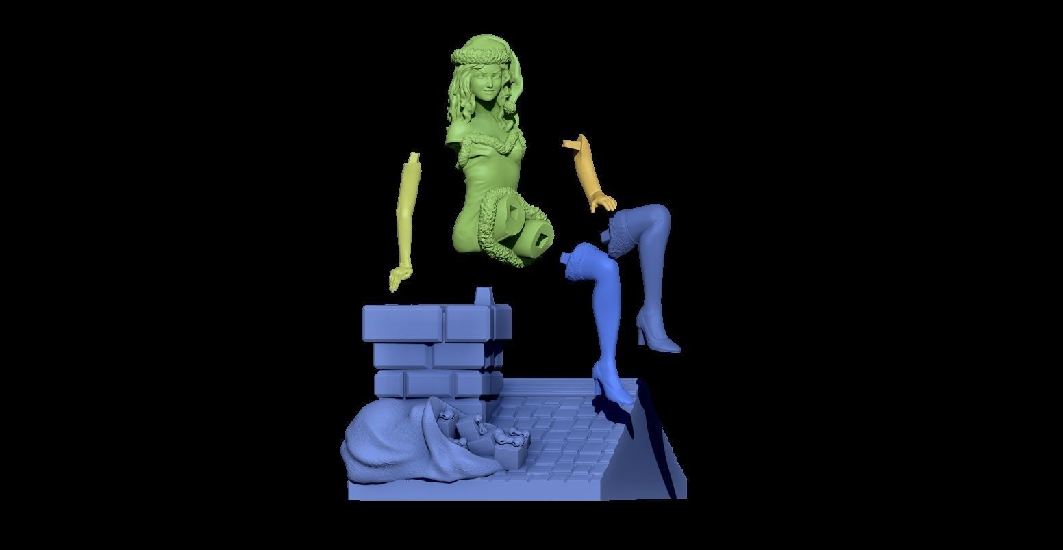 snow maiden pin up 3D print model_5