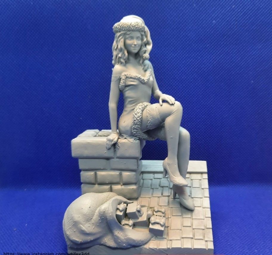 snow maiden pin up 3D print model_15