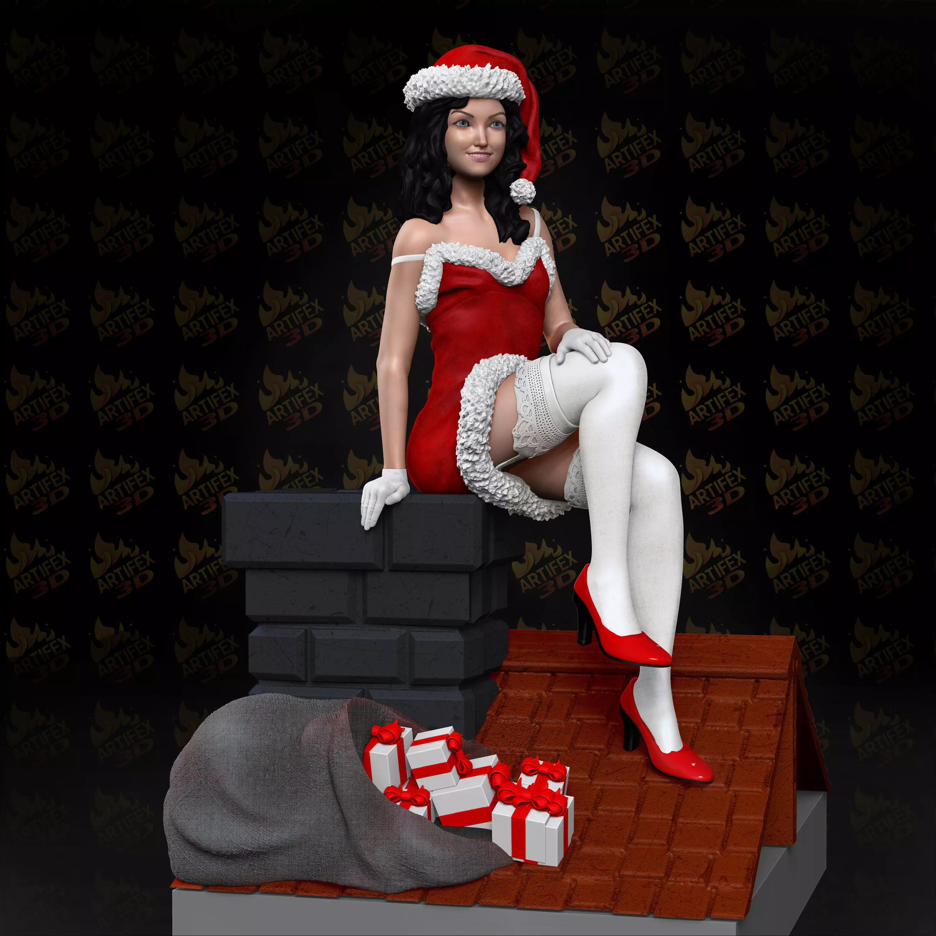 snow maiden pin up 3D print model_0