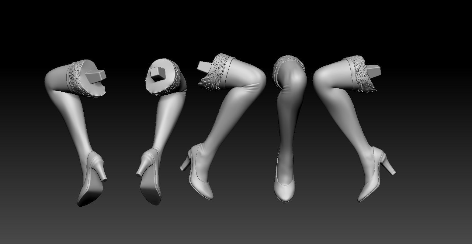 snow maiden pin up 3D print model_11