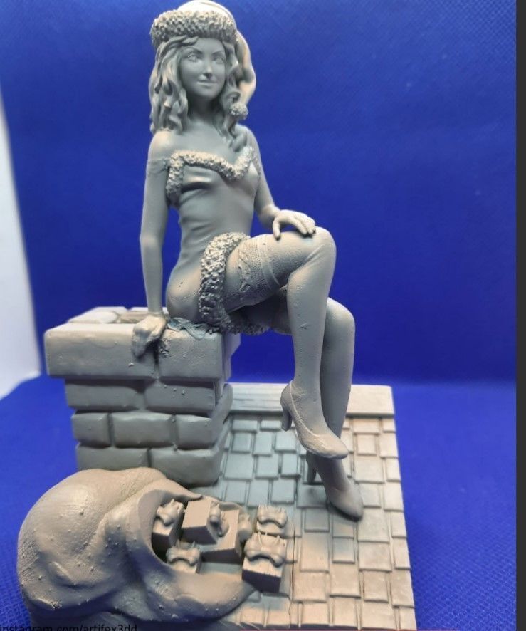 snow maiden pin up 3D print model_3