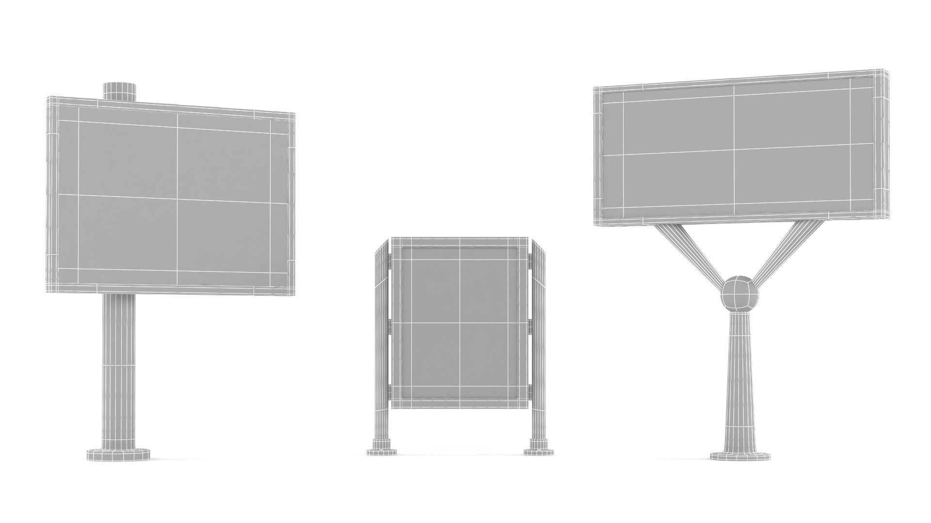 Billboard with chair 3D model_9
