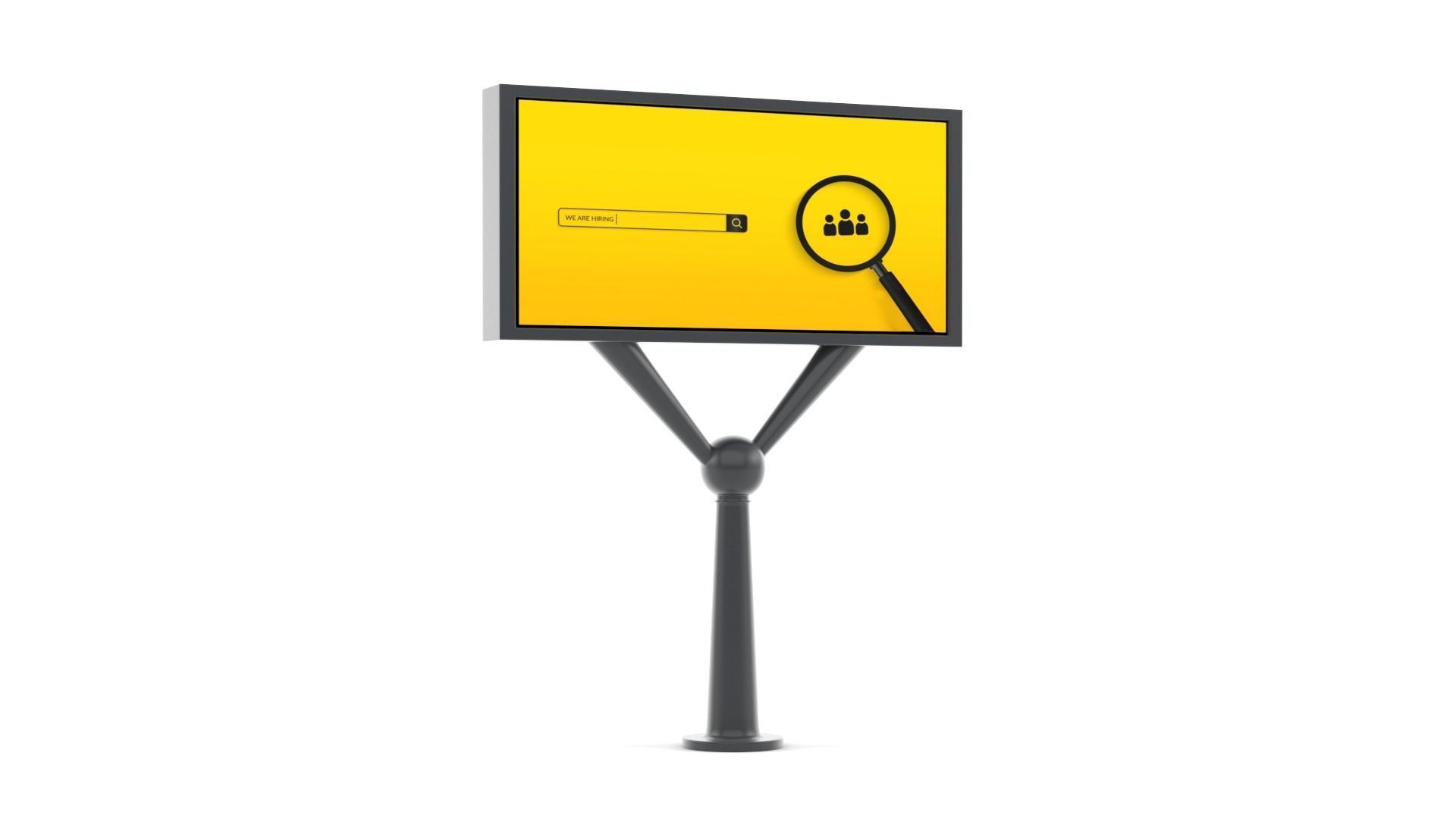 Billboard with chair 3D model_7