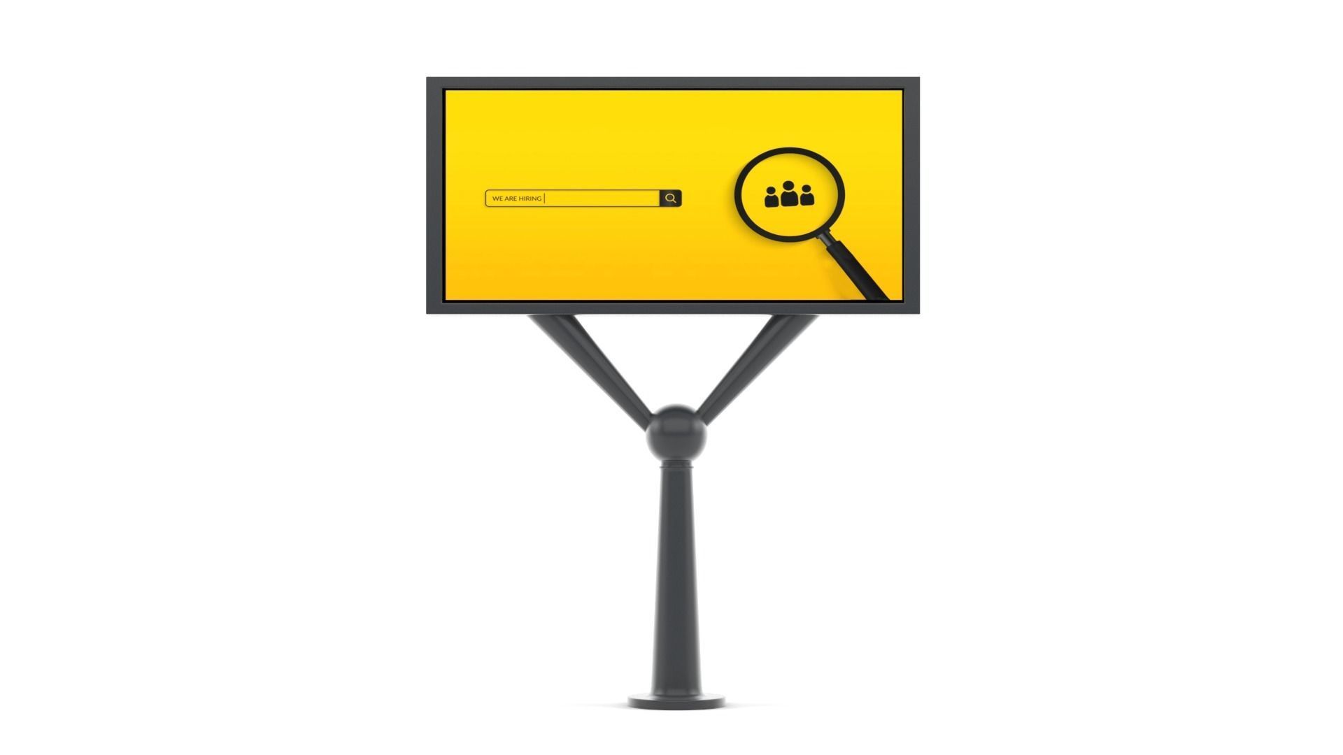 Billboard with chair 3D model_6