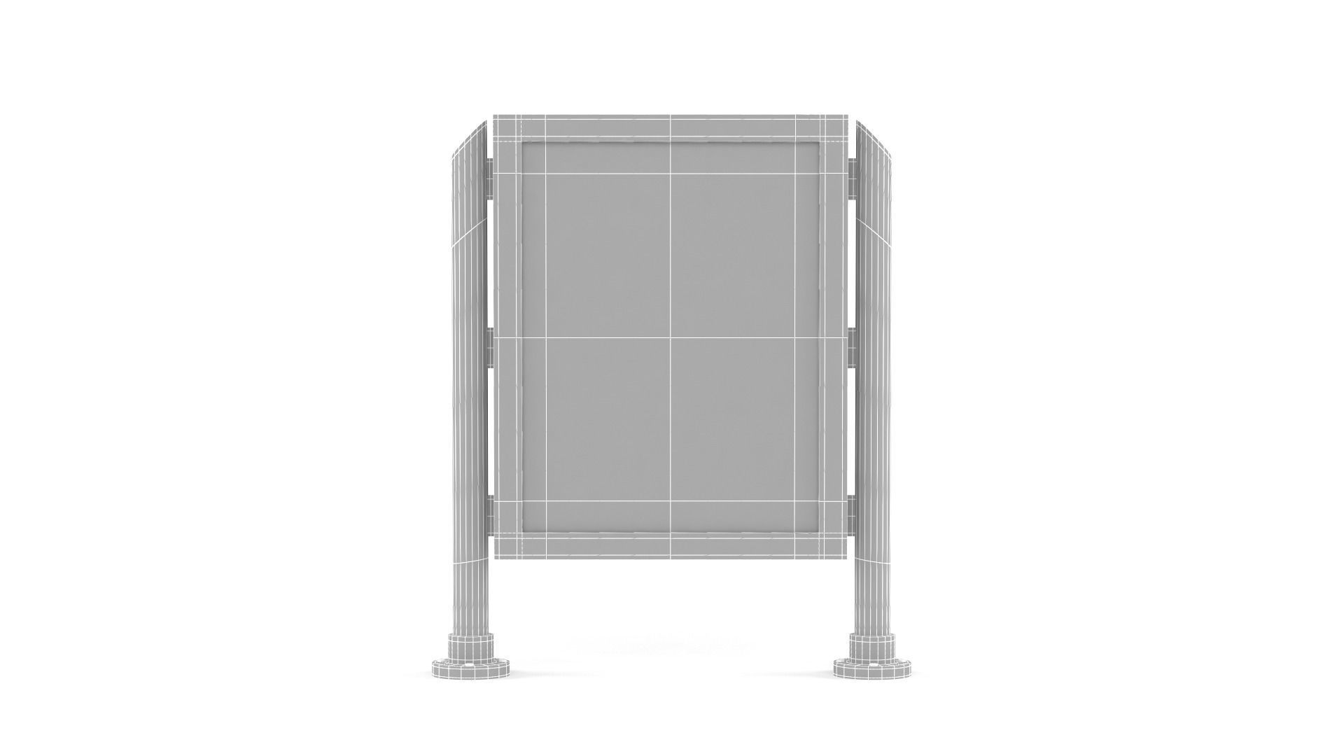 Billboard with chair 3D model_10