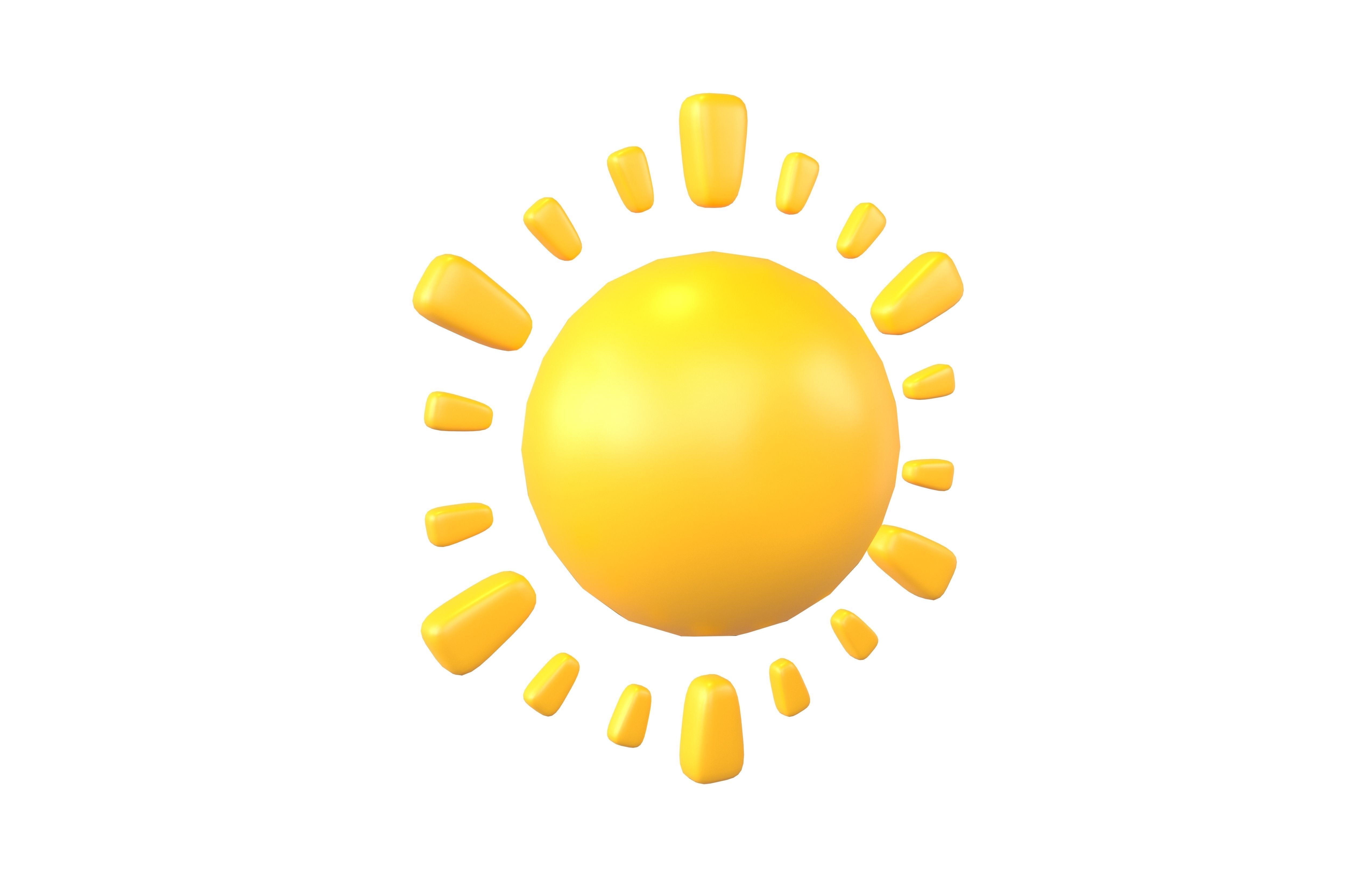 Cartoon Sun V2 001 Low-poly 3D model_1