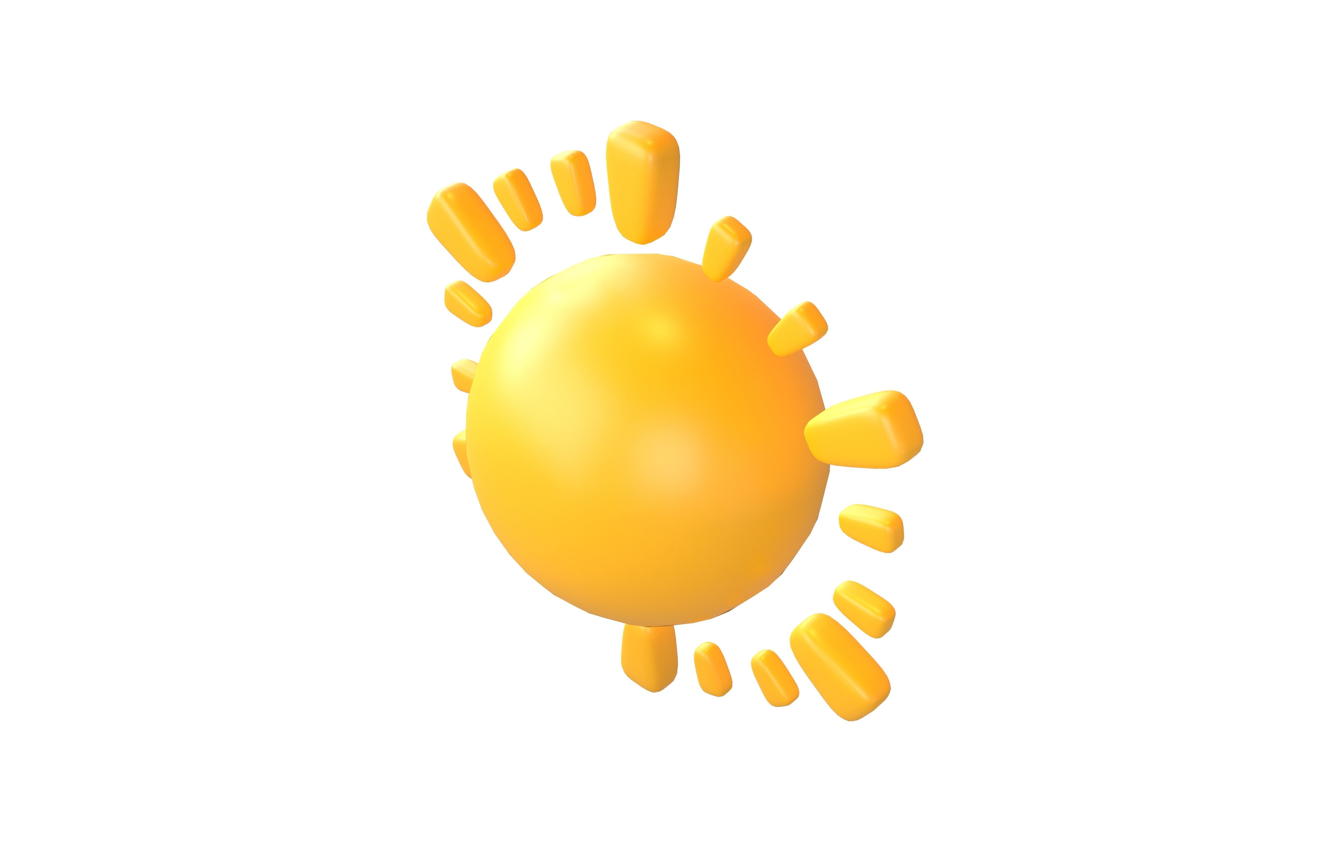 Cartoon Sun V2 001 Low-poly 3D model_2